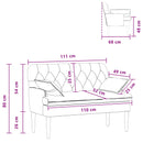 vidaXL Gombra tűzött loveseat Farmerkék 111 x 68 x 80 cm Szövet