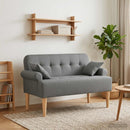 vidaXL Gombra tűzött loveseat Sötétszürke 120 x 65 x 79 cm Szövet