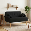 vidaXL Gombra tűzött loveseat Fekete 120 x 65 x 79 cm Szövet