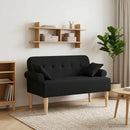 vidaXL Gombra tűzött loveseat Fekete 120 x 65 x 79 cm Szövet