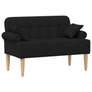 vidaXL Gombra tűzött loveseat Fekete 120 x 65 x 79 cm Szövet