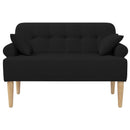 vidaXL Gombra tűzött loveseat Fekete 120 x 65 x 79 cm Szövet