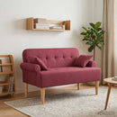 vidaXL Gombra tűzött loveseat Bordó 120 x 65 x 79 cm Szövet