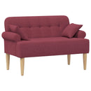 vidaXL Gombra tűzött loveseat Bordó 120 x 65 x 79 cm Szövet