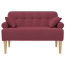 vidaXL Gombra tűzött loveseat Bordó 120 x 65 x 79 cm Szövet