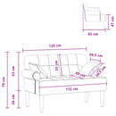 vidaXL Gombra tűzött loveseat Bordó 120 x 65 x 79 cm Szövet