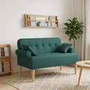 vidaXL Gombra tűzött loveseat Sötétzöld 120 x 65 x 79 cm Szövet