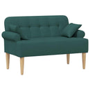 vidaXL Gombra tűzött loveseat Sötétzöld 120 x 65 x 79 cm Szövet
