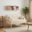 vidaXL Gombra tűzött loveseat Krémszínű 120 x 65 x 79 cm Szövet