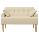 vidaXL Gombra tűzött loveseat Krémszínű 120 x 65 x 79 cm Szövet