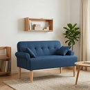 vidaXL Gombra tűzött loveseat Kék 120 x 65 x 79 cm Szövet