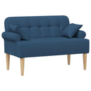vidaXL Gombra tűzött loveseat Kék 120 x 65 x 79 cm Szövet