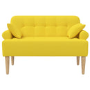 vidaXL Gombra tűzött loveseat Világos Sárga 120 x 65 x 79 cm Szövet
