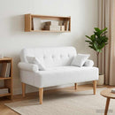 vidaXL Gombra tűzött loveseat Fehér 120 x 65 x 79 cm Szövet