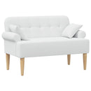 vidaXL Gombra tűzött loveseat Fehér 120 x 65 x 79 cm Szövet