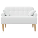 vidaXL Gombra tűzött loveseat Fehér 120 x 65 x 79 cm Szövet