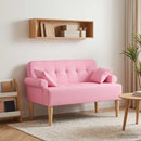 vidaXL Gombra tűzött loveseat Rózsaszín 120 x 65 x 79 cm Szövet