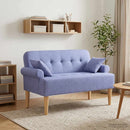 vidaXL Gombra tűzött loveseat Farmerkék 120 x 65 x 79 cm Szövet