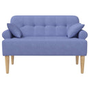 vidaXL Gombra tűzött loveseat Farmerkék 120 x 65 x 79 cm Szövet
