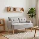 vidaXL Gombra tűzött loveseat Világosszürke 117 x 67 x 77 cm Bouclé