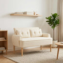 vidaXL Gombra tűzött loveseat Krémszínű 117 x 67 x 77 cm Bouclé