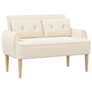 vidaXL Gombra tűzött loveseat Krémszínű 117 x 67 x 77 cm Bouclé