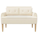vidaXL Gombra tűzött loveseat Krémszínű 117 x 67 x 77 cm Bouclé