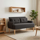 vidaXL Gombra tűzött loveseat Fekete 117 x 67 x 77 cm Bouclé