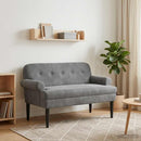 vidaXL Gombra tűzött loveseat Sötétszürke 120 x 66 x 78 cm Bársony