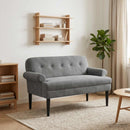 vidaXL Gombra tűzött loveseat Sötétszürke 120 x 66 x 78 cm Bársony