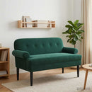 vidaXL Gombra tűzött loveseat Sötétzöld 120 x 66 x 78 cm Bársony