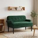 vidaXL Gombra tűzött loveseat Sötétzöld 120 x 66 x 78 cm Bársony
