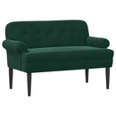 vidaXL Gombra tűzött loveseat Sötétzöld 120 x 66 x 78 cm Bársony