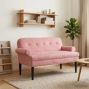 vidaXL Gombra tűzött loveseat Rózsaszín 120 x 66 x 78 cm Bársony