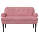 vidaXL Gombra tűzött loveseat Rózsaszín 120 x 66 x 78 cm Bársony