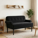 vidaXL Gombra tűzött loveseat Fekete 120 x 66 x 78 cm Bársony