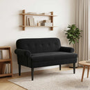 vidaXL Gombra tűzött loveseat Fekete 120 x 66 x 78 cm Bársony