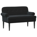 vidaXL Gombra tűzött loveseat Fekete 120 x 66 x 78 cm Bársony