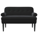 vidaXL Gombra tűzött loveseat Fekete 120 x 66 x 78 cm Bársony