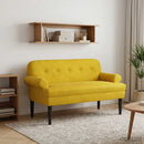 vidaXL Gombra tűzött loveseat Sárga 120 x 66 x 78 cm Bársony