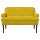 vidaXL Gombra tűzött loveseat Sárga 120 x 66 x 78 cm Bársony