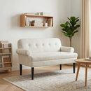 vidaXL Gombra tűzött loveseat Krémszínű 120 x 66 x 78 cm Bársony