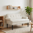 vidaXL Gombra tűzött loveseat Krémszínű 120 x 66 x 78 cm Bársony