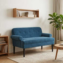 vidaXL Gombra tűzött loveseat Kék 120 x 66 x 78 cm Bársony