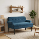 vidaXL Gombra tűzött loveseat Kék 120 x 66 x 78 cm Bársony