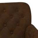 vidaXL Gombra tűzött loveseat Barna 120 x 65 x 78 cm Műsuede Bőr