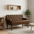 vidaXL Gombra tűzött loveseat Barna 120 x 65 x 78 cm Műsuede Bőr