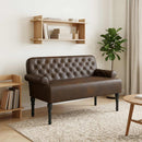 vidaXL Gombra tűzött loveseat Barna 120 x 65 x 78 cm Műsuede Bőr