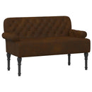 vidaXL Gombra tűzött loveseat Barna 120 x 65 x 78 cm Műsuede Bőr