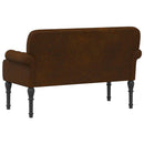 vidaXL Gombra tűzött loveseat Barna 120 x 65 x 78 cm Műsuede Bőr
